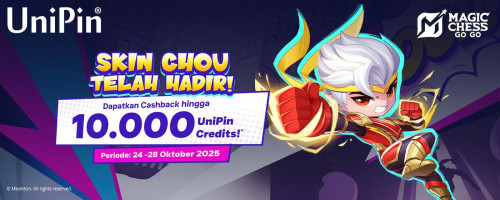 Rayakan Kehadiran Skin Chou di Magic Chess: GO GO dengan Cashback hingga 10.000 UniPin Credits